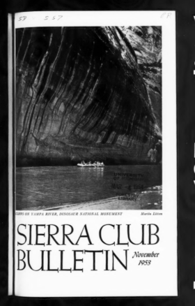 Sierra Club Bulletin 1953 Vol 38 No 9 November cover